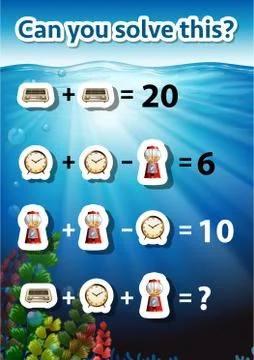 Can you solve this math problem Illustrazione stock