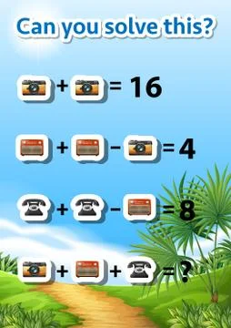 Can you solve this maths problem Stock Illustration