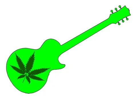 Canabis Leaf Guitar Stock Illustration
