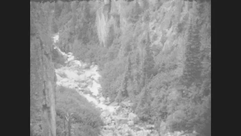 Canada 1930s: Stunning Views Of Mountainous Landscape. Rear View As A Passenger Stock Footage