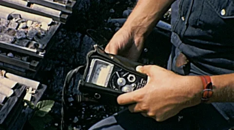 Canada 1970: equipment to test radioactivity Stock Footage