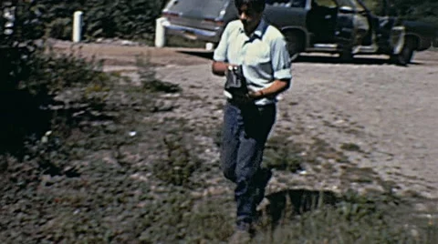 Canada 1970: scientist testing radioactivity Stock Footage
