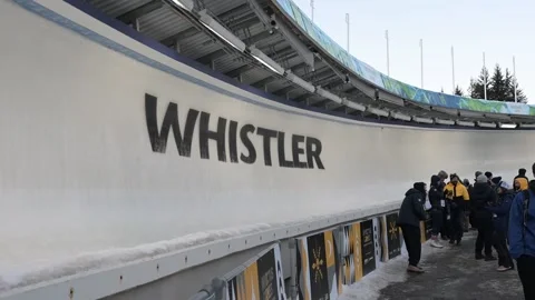 CANADA - 2.12.2025 - A skeleton bobsled race takes place at the Invictus Games. Stock Footage 308532663