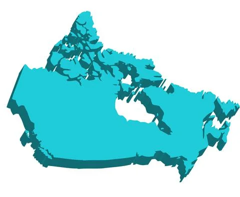 Canada- 3D map country Stock Illustration
