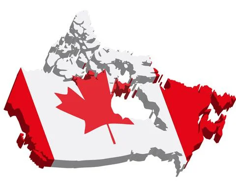 Canada- 3D map country Stock Illustration