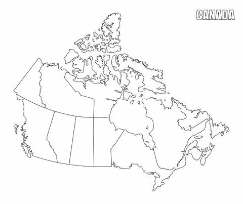Canada administrative map Stock Illustration