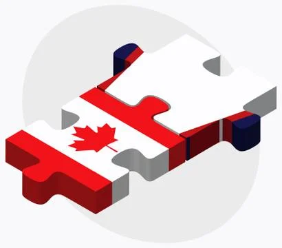 Canada and American Samoa Flags Stock Illustration