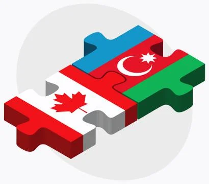 Canada and Azerbaijan Flags Illustrazione stock