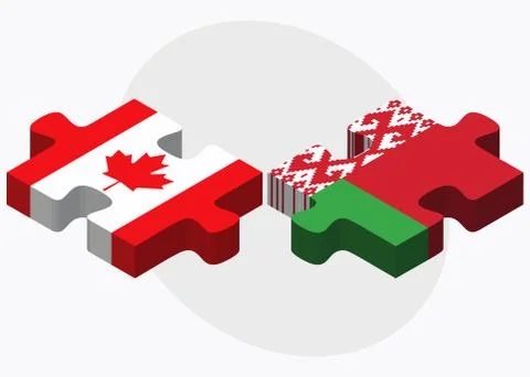 Canada and Belarus Flags Illustrazione stock