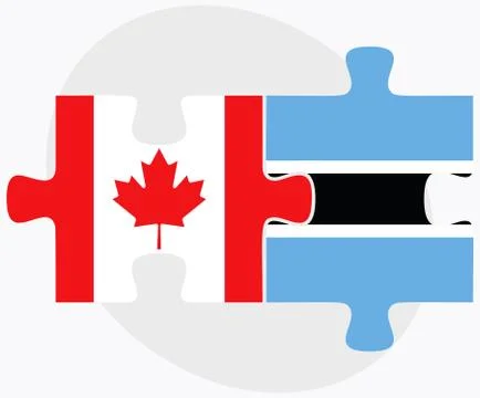 Canada and Botswana Flags Stock Illustration