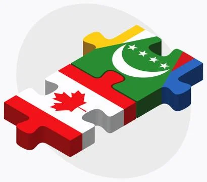 Canada and Comoros Flags Stock Illustration