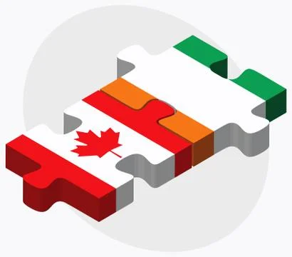 Canada and Cote Divoire Flags Stock Illustration