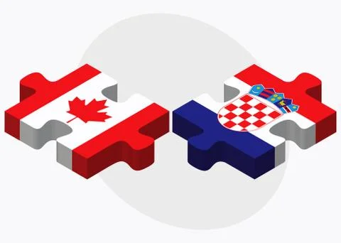 Canada and Croatia Flags Stock Illustration