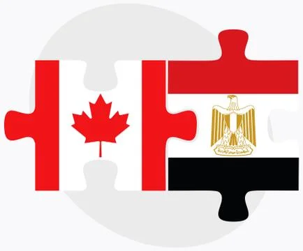 Canada and Egypt Flags Stock Illustration