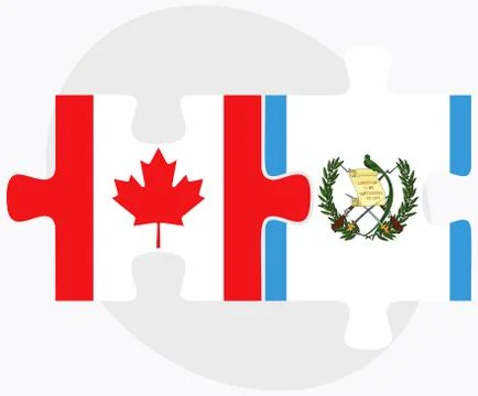 Canada and Guatemala Flags Illustrazione stock