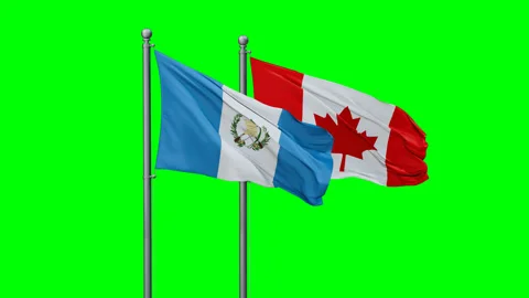 Canada and Guatemala two flags Stock-Footage 291853794