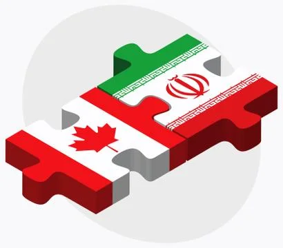 Canada and Iran Flags Stock Illustration