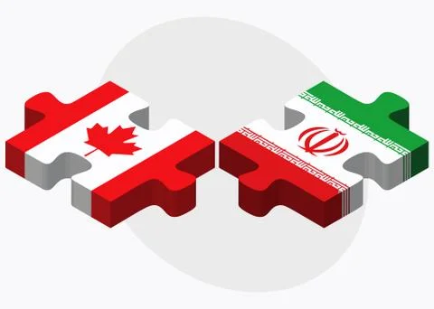 Canada and Iran Flags Stock Illustration
