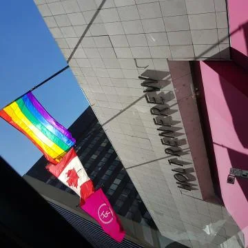 Canada and LGBT flags Stock Photos
