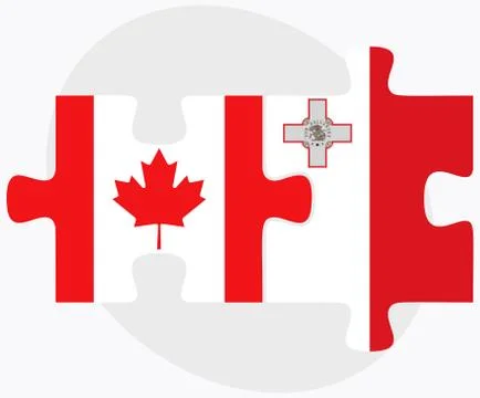 Canada and Malta Flags Stock Illustration