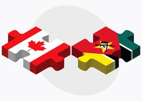Canada and Mozambique Flags Stock Illustration