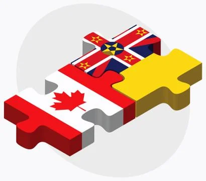 Canada and Niue Flags Stock Illustration