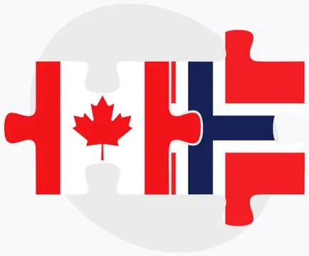 Canada and Norway Flags Stock Illustration