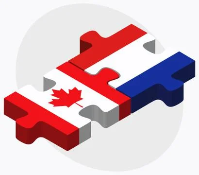 Canada and Paraguay Flags Stock Illustration