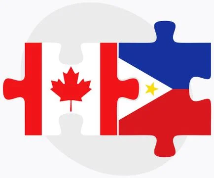 Canada and Philippines Flags Illustrazione stock