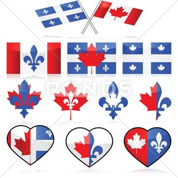 Canada and quebec Stock Illustration