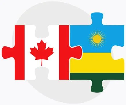 Canada and Rwanda Flags Illustrazione stock