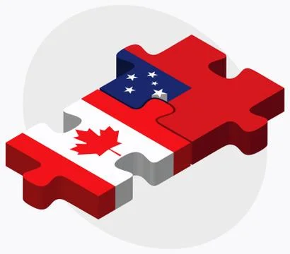 Canada and Samoa Flags Stock Illustration
