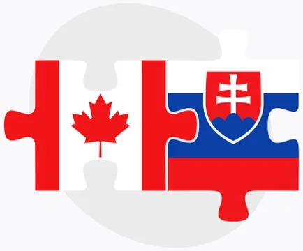 Canada and Slovakia Flags Stock Illustration