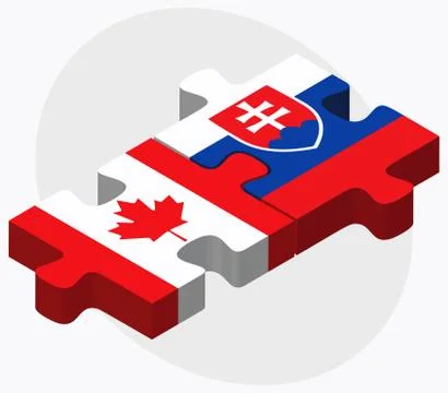 Canada and Slovakia Flags Stock Illustration