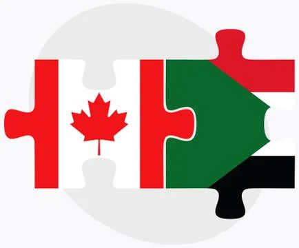 Canada and Sudan Flags Illustrazione stock