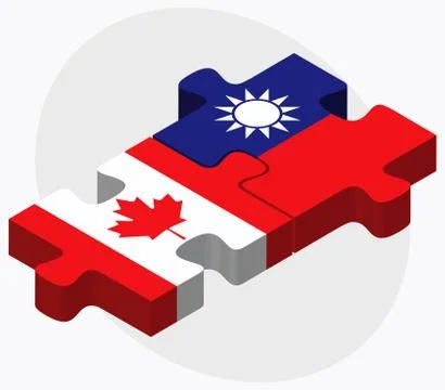 Canada and Taiwan Flags Stock Illustration