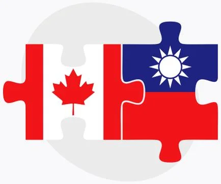 Canada and Taiwan Flags Stock Illustration