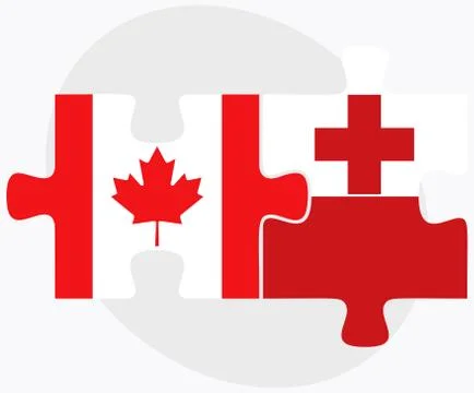 Canada and Tonga Flags Stock Illustration