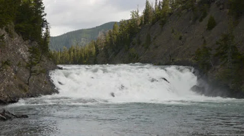 Canada, Banff, Bow Falls MS Stock Footage 22692281