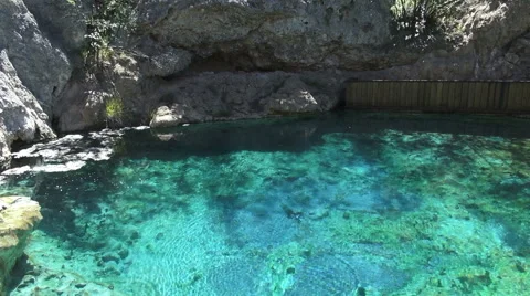 Canada Banff Cave and Basin Hot Springs water Stock Footage 40603186