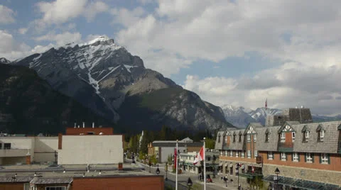Canada, Banff, Downtown, From Rooftop 1 스톡 동영상 22695829