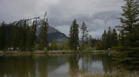 Canada, Banff, Lake and Distant Mountains 1 Video stock 22705257
