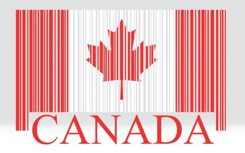 Canada barcode flag, vector Stock Illustration
