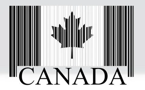 Canada barcode flag, vector Stock Illustration