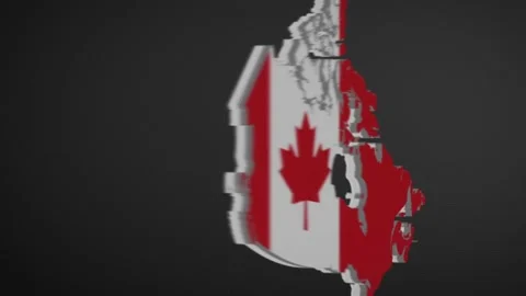 Canada Border Map Intro Animation Stock Footage 206438491