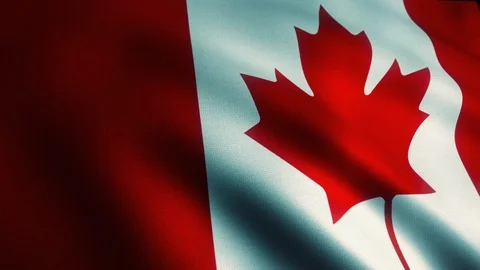 Canada Canadian Flag Angled Dramatic Shading Seamless Looping Video stock 88345561
