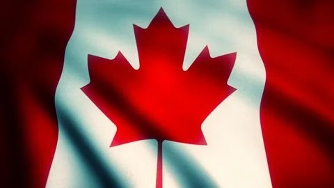 Canada Canadian Flag Straight Dramatic Shading Seamless Looping Video stock 88345560
