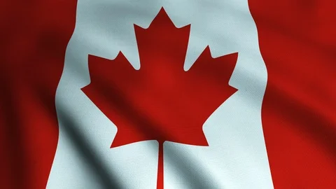 Canada Canadian Flag Straight Dramatic Shading Seamless Looping Video stock 88345833