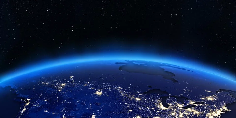 Canada city lights map 3d rendering イラスト素材