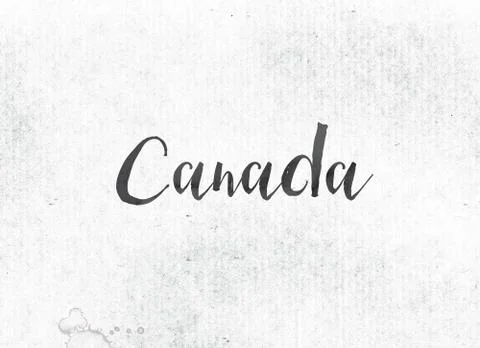 Canada Concept Painted Ink Word and Theme Illustrazione stock